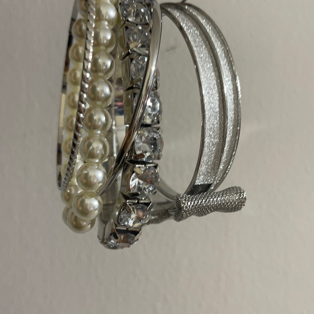 Nwt Massini Bracelet Set Rhinestones Faux Pearls Box5